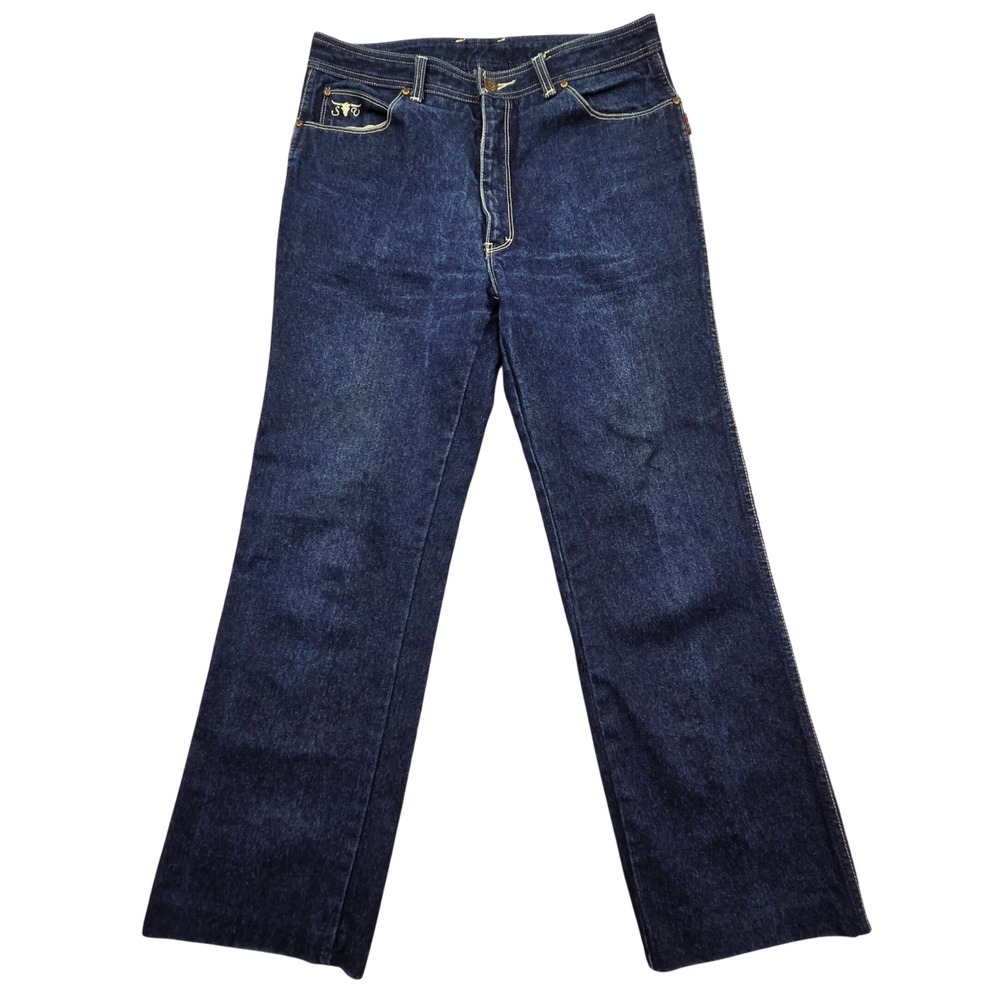 Vintage Sergio Valente Jeans‎ Mens 32x28 Hemmed Dark Wash Blue